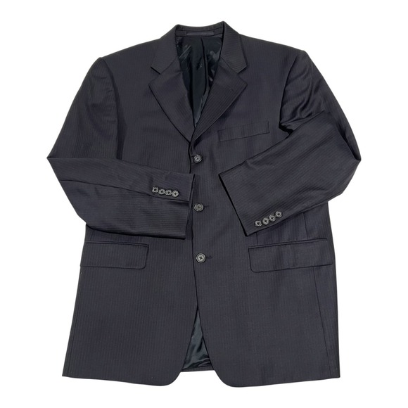 Burberry London Men's 100%Wool Striped 3 Buttons Sportscoat Blazer‎ Size 40 SHT - Picture 1 of 12
